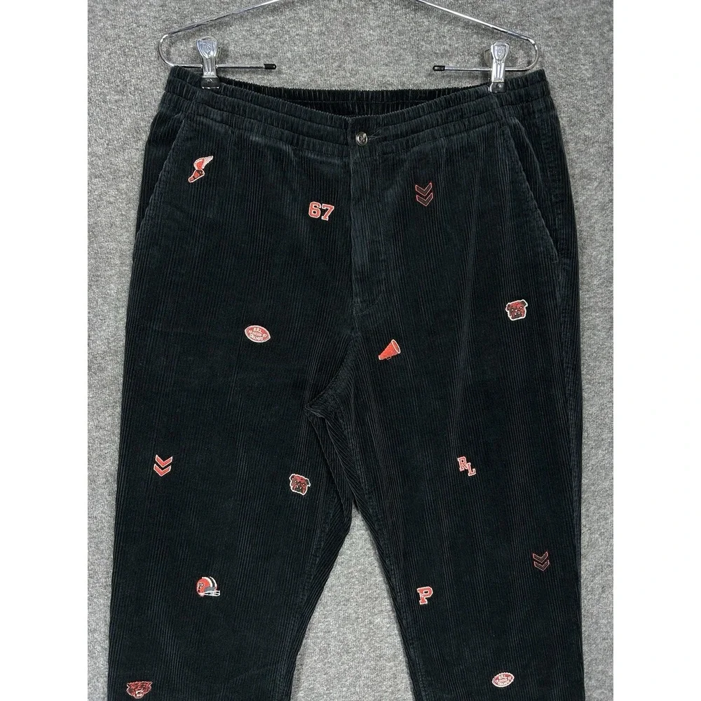 Polo Ralph Lauren Corduroy Prepster Pants Mens M Embroidered Football Varsity